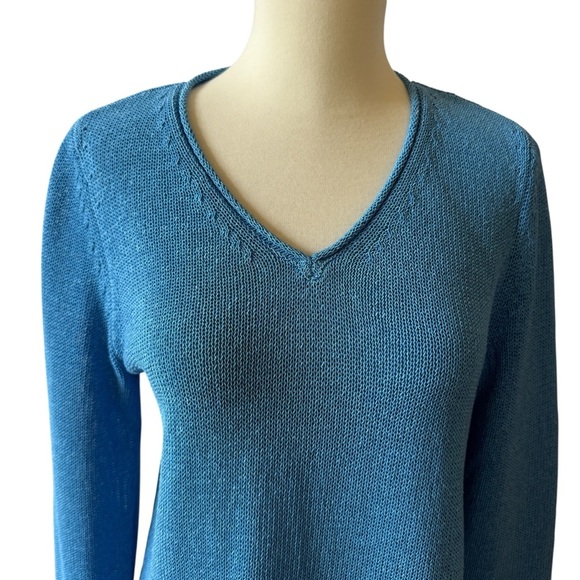 J MCLAUGHLIN CALLUM SWEATER S V NECK HAVANA KNIT YARN RELAXED CASUAL COASTAL - Picture 3 of 12